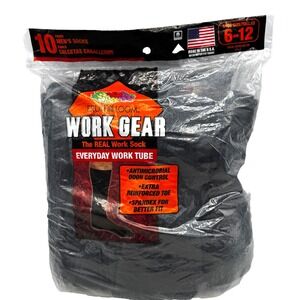 Fruit of the Loom Real Work Gear Socks Heavy Duty Tubes 10 pair Men's 6-12 NEW